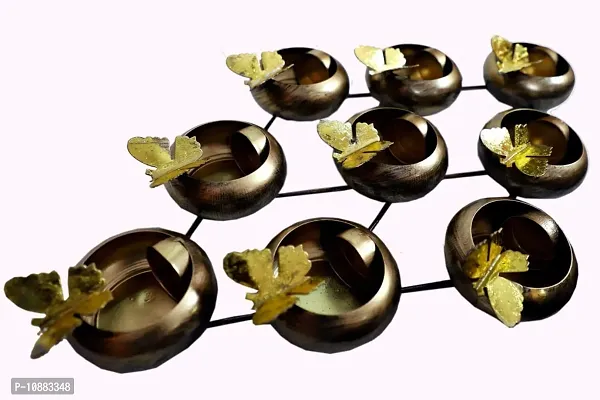 GMDT Enterprises Butterfly Tealight Hanging Reflection Diya | Decorative Iron Candle Stand for Diwali and Home Decoration-thumb4