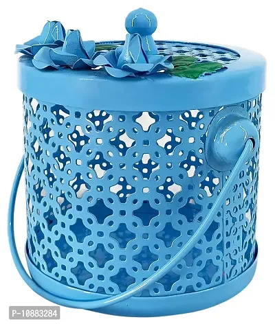 Extreme karigari Mini jar | Dry Fruit Box | Fancy Gift Box jar | Gift Hamper | Table Top Decorative | Kitchenware | Jar with lid | 4.5 (Sky Blue)
