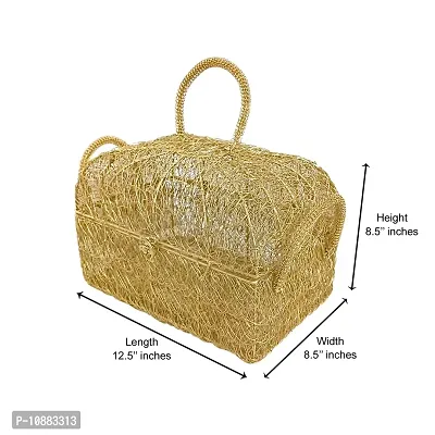 Extreme Karigari Metal Gift Hamper Basket With Handle / Home D?cor / Fruit Hamper Box / Fancy Basket for Decoration-thumb4