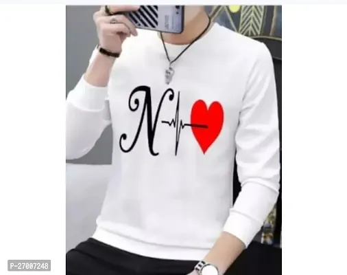 Reliable White Polyester Printed Round Neck Tees For Men-thumb0