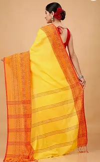 Elegant Yellow Cotton Saree with Blouse Piece-thumb2