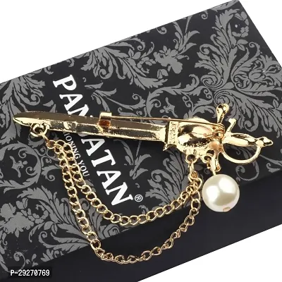 Panjatan Royal Lion Knight Sword with Golden Chain Pin Brooch.-thumb2