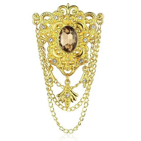 Panjatan Shahi Designer Chain Pin Brooch-Mens brooch