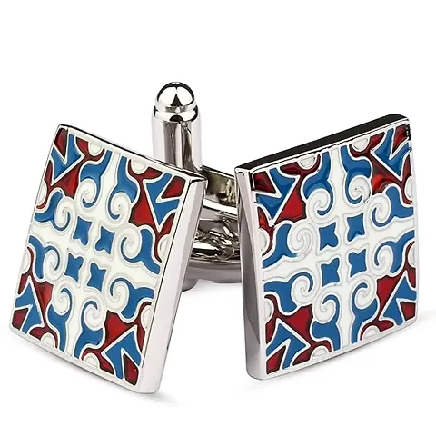 Panjatan Manadala Design Enamel Cufflinks for Men