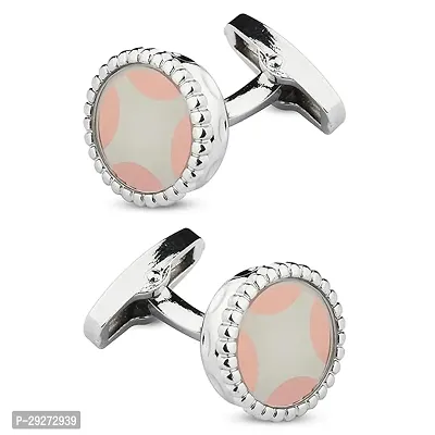 Panjatan Soft Star Patterned Silver Coloured Cufflinks for Men.