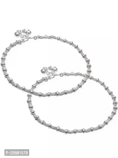 Stylish Silver Alloy No Stone Anklet For Women-thumb0