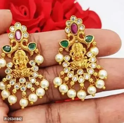 Beautiful Golden Alloy Drop Earrings Earrings For Women-thumb0