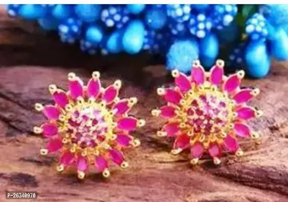 Beautiful Golden Alloy Studs Earrings For Women