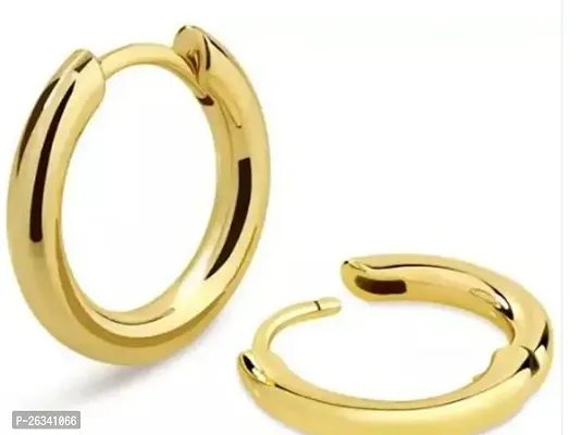 Beautiful Golden Alloy Half Hoop Earrings Earrings For Women