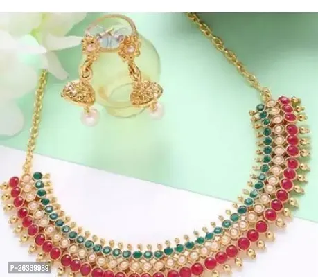 Stylish Multicoloured Alloy Jewellery Set For Women-thumb0