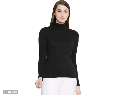 Elegant Black Lycra Solid Top For Women-thumb0