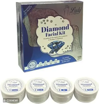 Blu Lady 4 Step Diamond Facial Kit | Best Result Kit For Home (100 G)