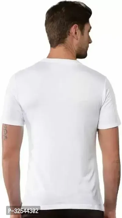 Reliable White Polyester Printed Round Neck Tshirt For Men-thumb2