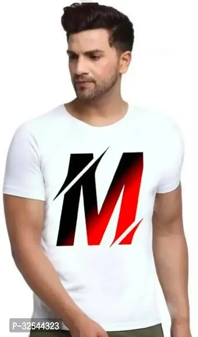 Reliable White Polyester Printed Round Neck Tshirt For Men-thumb0