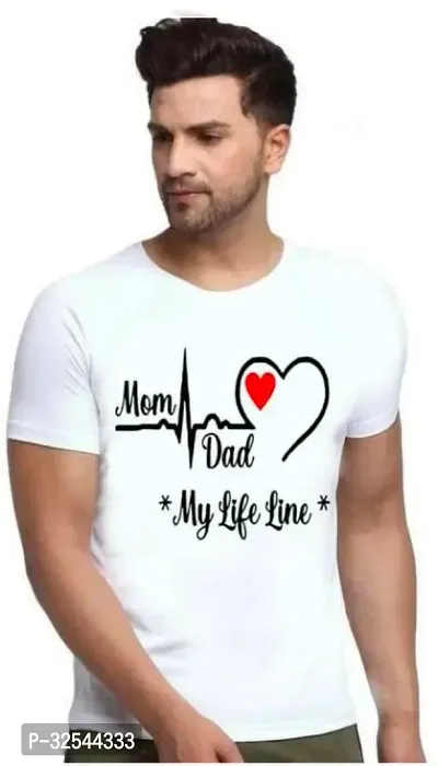 Reliable White Polyester Printed Round Neck Tshirt For Men-thumb0