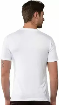 Reliable White Polyester Printed Round Neck Tshirt For Men-thumb1