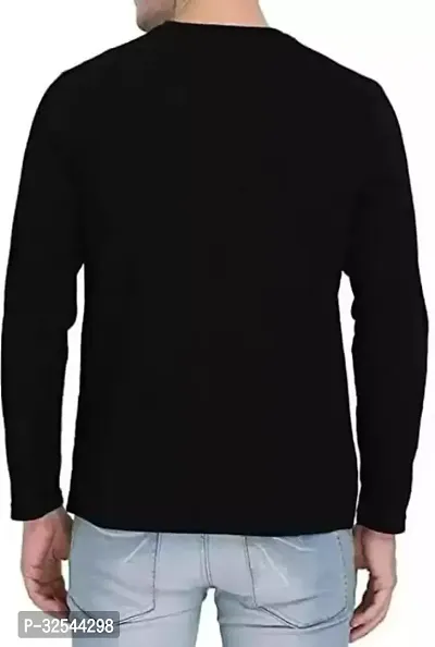 Reliable Black Polyester Printed Round Neck Tshirt For Men-thumb2