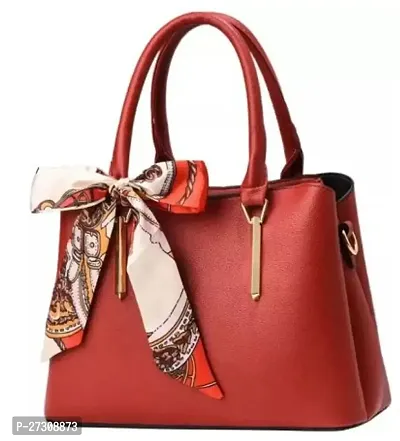 Stylish Red PU Printed Handbags For Women-thumb0