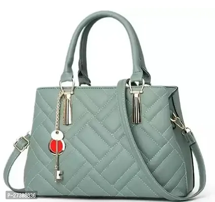 Stylish Green PU Textured Handbags For Women