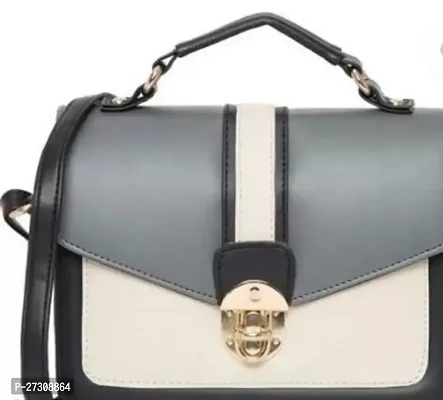 Stylish Grey PU Colourblocked Handbags For Women
