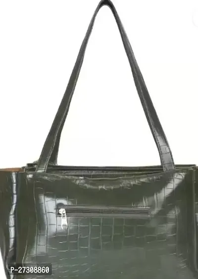 Stylish Green PU Textured Handbags For Women