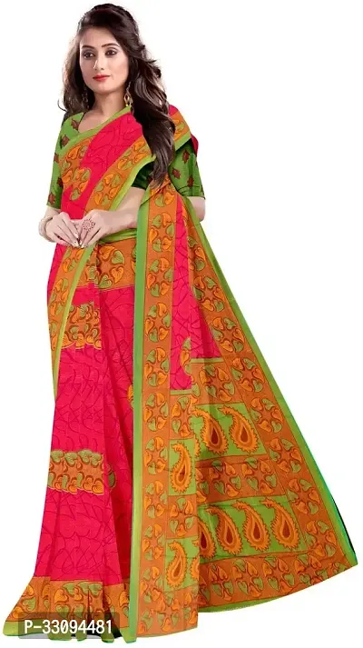 Beautiful Chiffon Printed Women Saree with Running Blouse-thumb0