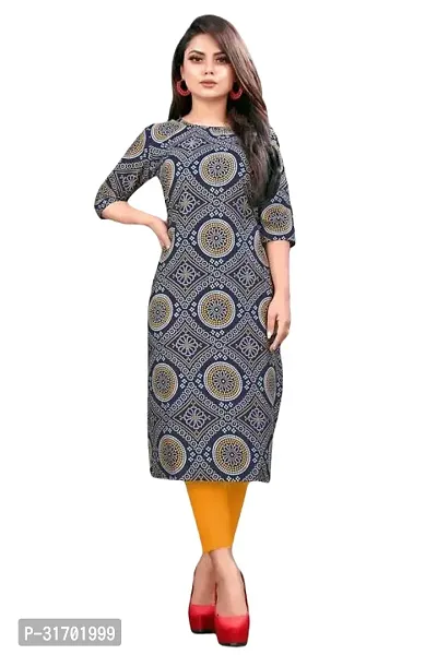 Elegant Crepe Printed Kurta For Women And Girls-thumb0