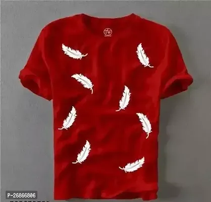 Stylish Red Printed Half Sleeve T-Shirt For Men-thumb0