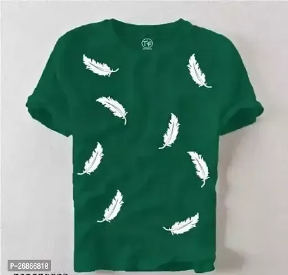 Stylish Green Printed Half Sleeve T-Shirt For Men-thumb0