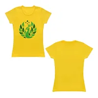 Venus Fashion|Pack of 4|Girl's Pure Cotton|Round Neck|Half Sleeves|Minimal Print|Soft  Comfortable|Regular Fit T Shirt (3-4 Years, Light Orange_Lemon Yellow_Light Green_Lavender)-thumb3