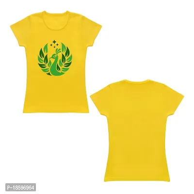 Venus Fashion|Pack of 4|Girl's Pure Cotton|Round Neck|Half Sleeves|Minimal Print|Soft  Comfortable|Regular Fit T Shirt (3-4 Years, Light Orange_Lemon Yellow_Light Green_Lavender)-thumb4