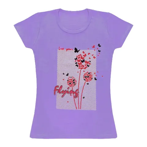 Venus Fashion|Girl's Pure Cotton|Round Neck|Half Sleeves|Soft Comfortable|Regular Fit T Shirt (5-6 Years, Lavender)