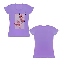 Venus Fashion|Girl's Pure Cotton|Round Neck|Half Sleeves|Soft  Comfortable|Regular Fit T Shirt (5-6 Years, Lavender)-thumb1