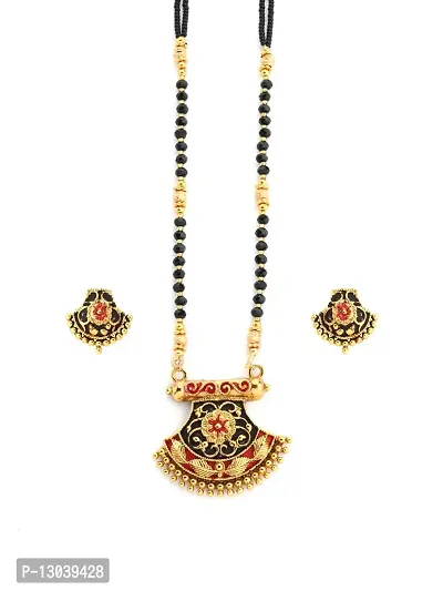 SAJH Antique Mangalsutra For women (red-black)