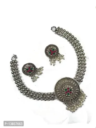 SAJH Oxidised Necklace set For Women
