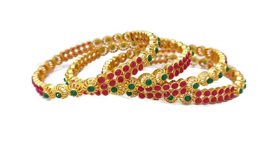 SAJH COLOURED PLATED BANGLES