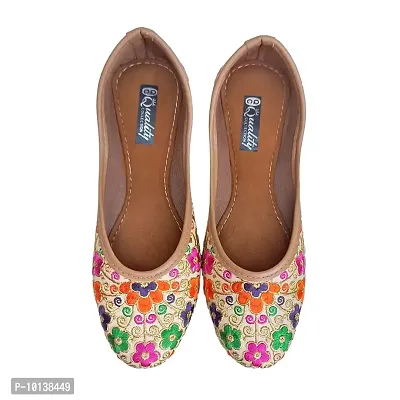 Punjabi Jutti for Women's & Girls | Traditional Ethnic Footwear | Mojri for Women's (Multicolor, Numeric_3)-thumb5