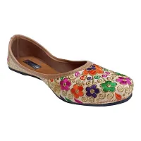 Punjabi Jutti for Women's & Girls | Traditional Ethnic Footwear | Mojri for Women's (Multicolor, Numeric_3)-thumb2