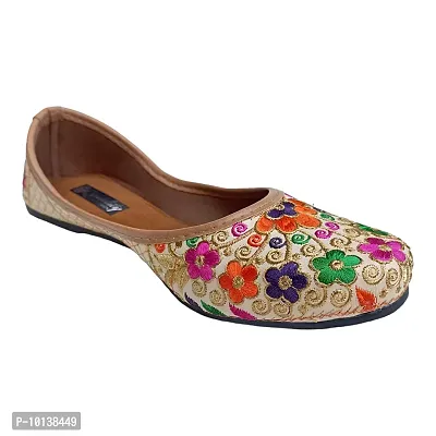 Punjabi Jutti for Women's & Girls | Traditional Ethnic Footwear | Mojri for Women's (Multicolor, Numeric_3)-thumb3