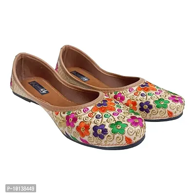 Punjabi Jutti for Women's & Girls | Traditional Ethnic Footwear | Mojri for Women's (Multicolor, Numeric_3)-thumb2