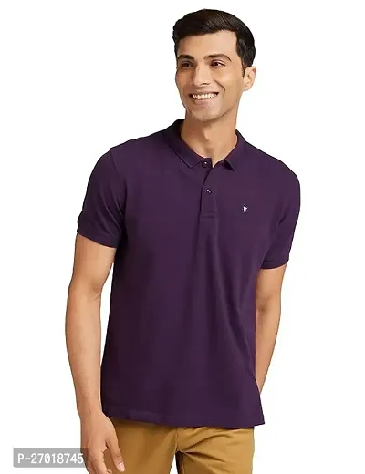 Elite Purple Cotton Blend Tees For Men