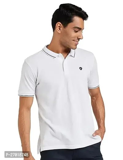 Elite White Cotton Blend Tees For Men