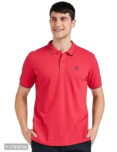 Elite Red Cotton Blend Tees For Men