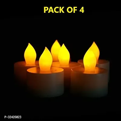 Oilfree Smokeless  Battery Operated Tea Light Candles for Home Pack of 4-thumb0