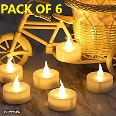 Oilfree Smokeless  Battery Operated Tea Light Candles for Home Pack of 6