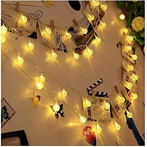 The Bling Stores 16 LED Crystal Bubble Ball String Fairy Lights for Decortaion Diwali Christmas Xmas Light for Diwali Home Decorations Lighting (Warm White, 3 Meter) Battery not Included