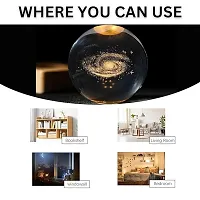 EKOKIGalaxy 3D Crystal Ball Night Light with Wooden Base - LED USB Table Lamp for Kids, Teens, and Home Decor-thumb1