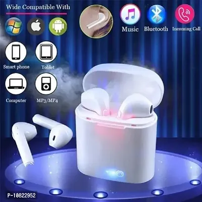I7s/I12 TWS Wireless Stereo Earphones Bluetooth Airpods Bluetooth Headset (White, In the Ear)-thumb0