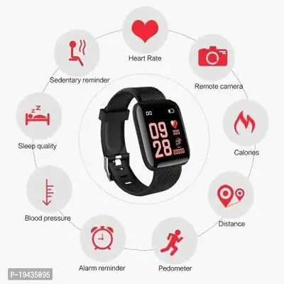 Smart Watch For Men Smartwatch Id116 Bluetooth Smart Fitness Band Watch With Heart Rate Activity Tracker Waterproof Body Step And Calorie Counter Blood Pressure Activity Tracker-thumb2