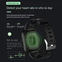 Smart Watch for Men  Women - ID116 Latest Bluetooth Phone Watch 1.3 LED with Daily Activity Tracker, Heart Rate Sensor, BP Monitor, Sports Watch for All Boys  Girls - Black-thumb1